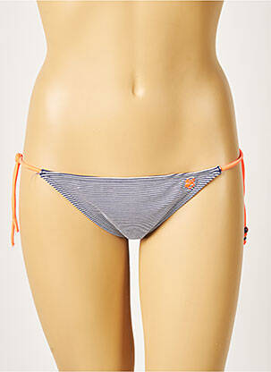 Bas de maillot de bain tissage satiné bikini bleu BANANA MOON femme