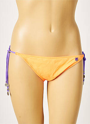 Bas de maillot de bain tissage satiné bikini orange BANANA MOON femme