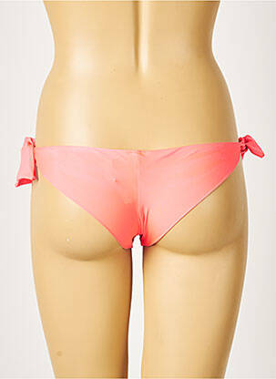 Bas de maillot de bain tissage satiné bikini rose ETAM femme