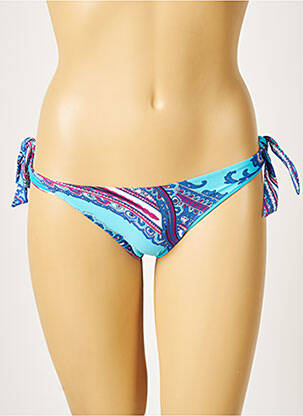 Bas de maillot de bain tissage satiné bikini bleu ETAM femme