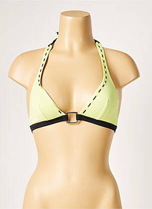 Haut de maillot de bain stretch haut triangles vert LIVIA femme