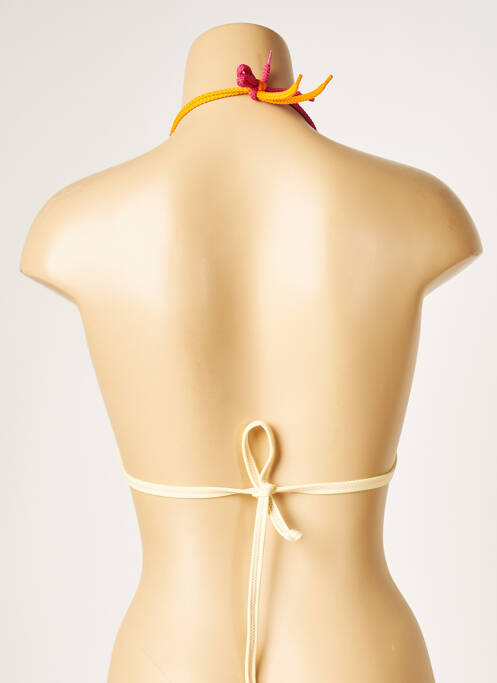 Haut de maillot de bain fermeture liens à nouer haut triangles beige DIVINE femme