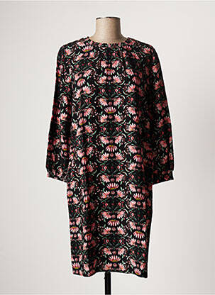 Robe mi-longue imprimé fleurs manches 3/4 noir STREET ONE femme
