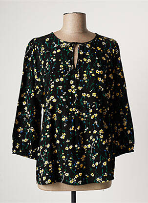 Blouse tissage popeline manches 3/4 noir STREET ONE femme