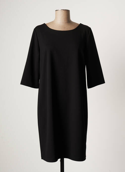 Robe mi-longue manches 3/4 manches 3/4 noir QUATRE VINGT JOURS femme