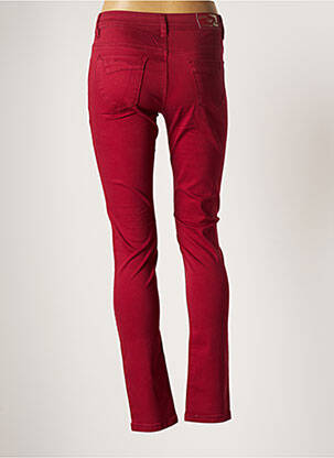 Pantalon droit stretch taille normale rouge QUATRE VINGT JOURS femme