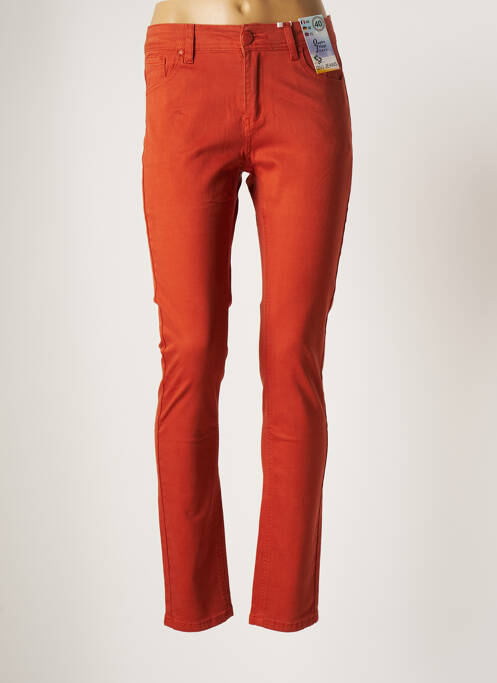 Pantalon droit orange QUATRE VINGT JOURS pour femme