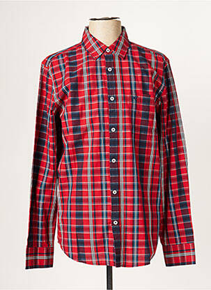 Chemise manches longues rouge MUSTANG pour homme