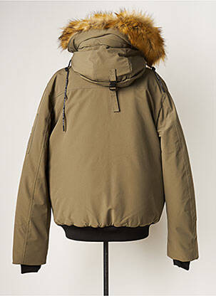Blouson finition bords-côtes vert MUSTANG homme