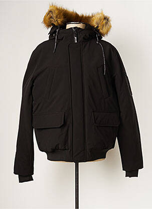 Blouson finition bords-côtes noir MUSTANG homme