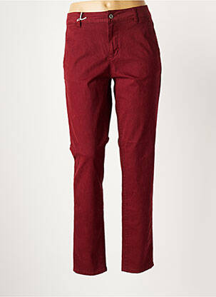 Pantalon chino fermeture zippée sous rabat boutonné taille normale rouge MUSTANG femme