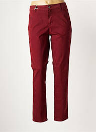 Pantalon chino fermeture zippée sous rabat boutonné taille normale rouge MUSTANG femme
