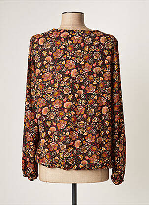 Top tissage crêpe manches longues marron DIANE LAURY femme