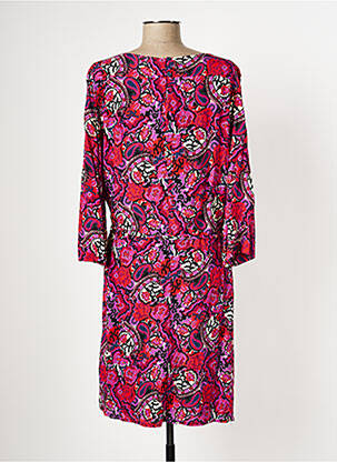 Robe mi-longue imprimé fleurs manches longues violet DIANE LAURY femme