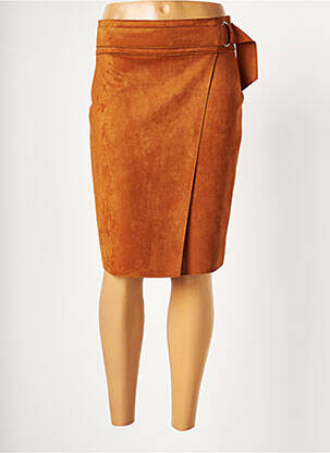 Jupe mi-longue stretch marron DIANE LAURY femme