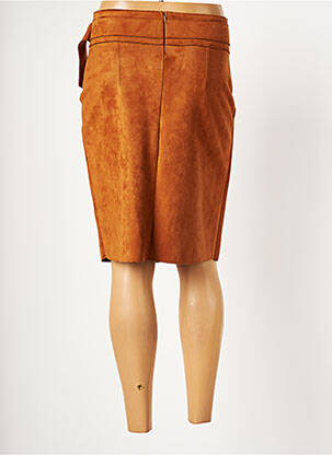 Jupe mi-longue stretch marron DIANE LAURY femme
