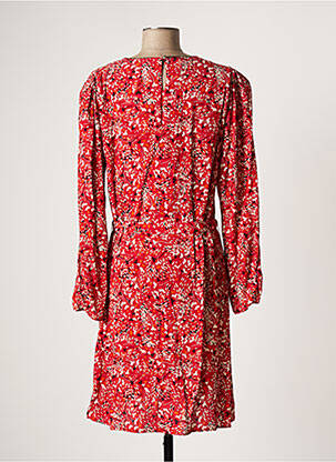Robe mi-longue imprimé fantaisie manches longues rouge JULIE GUERLANDE femme