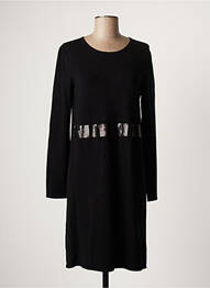 Robe pull coupe droite manches longues noir JULIE GUERLANDE femme
