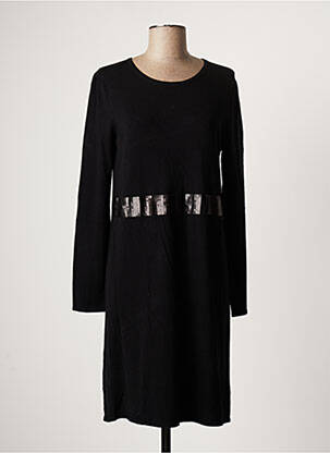 Robe pull stretch manches longues noir JULIE GUERLANDE femme
