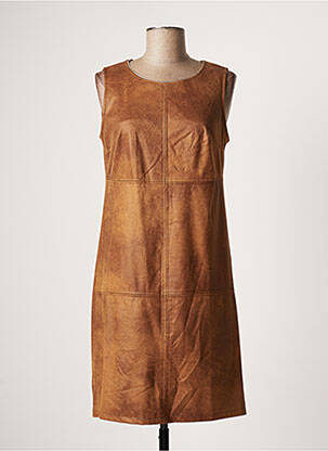 Robe mi-longue sans manche sans manche marron JULIE GUERLANDE femme