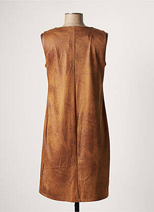 Robe mi-longue sans manche sans manche marron JULIE GUERLANDE femme