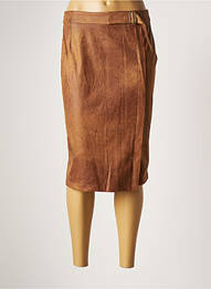 Jupe mi-longue taille normale marron JULIE GUERLANDE femme