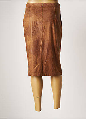 Jupe mi-longue taille normale marron JULIE GUERLANDE femme