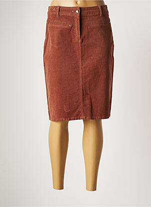Jupe mi-longue taille normale marron JULIE GUERLANDE femme