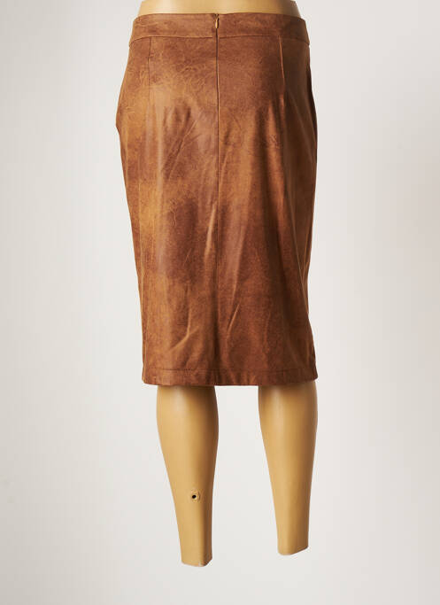 Jupe mi-longue marron JULIE GUERLANDE pour femme