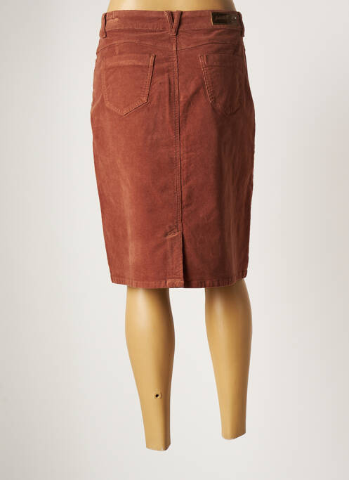 Jupe mi-longue marron JULIE GUERLANDE pour femme