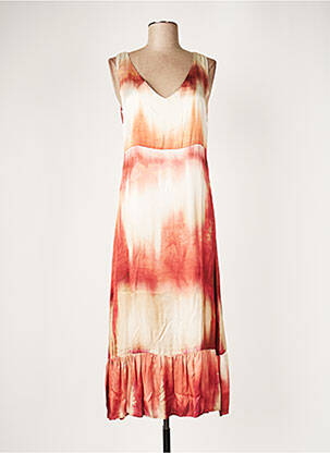 Robe longue sans manche sans manche orange ELEONORA AMADEI femme
