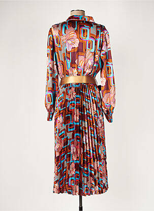 Robe mi-longue coupe fluide manches longues violet KOCCA femme