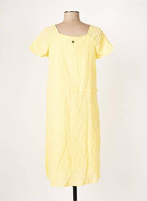 Robe mi-longue manches courtes manches courtes jaune LOLA ESPELETA femme