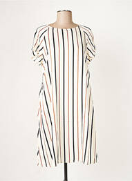 Robe mi-longue manches courtes manches courtes beige ELEONORA AMADEI femme