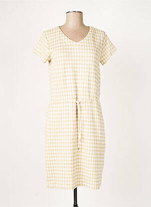 Robe mi-longue manches courtes manches courtes beige KOCCA femme