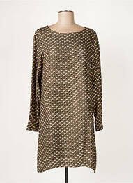 Robe mi-longue imprimé fantaisie manches longues gris DIPLODOCUS femme