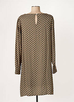 Robe mi-longue imprimé fantaisie manches longues gris DIPLODOCUS femme
