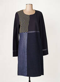 Robe mi-longue manches longues manches longues bleu DIVAS femme