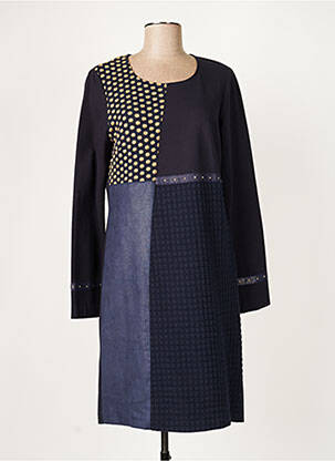 Robe mi-longue manches longues manches longues bleu DIVAS femme