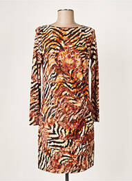 Robe courte manches longues manches longues orange ELEONORA AMADEI femme