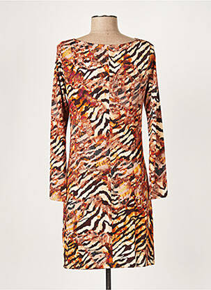 Robe courte manches longues manches longues orange ELEONORA AMADEI femme