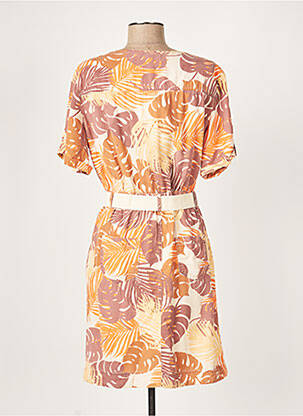Robe mi-longue manches courtes manches courtes beige KOCCA femme