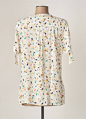 Chemisier imprimé fantaisie manches courtes blanc TINTA STYLE femme