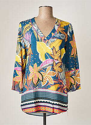 Tunique manches longues col v bleu TINTA STYLE femme