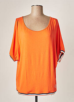 T-shirt sérigraphie avec strass manches courtes orange DIVAS femme