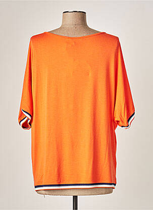 T-shirt sérigraphie avec strass manches courtes orange DIVAS femme