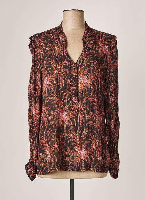 Blouse imprimé fantaisie manches longues noir LA PETITE FRANCAISE femme