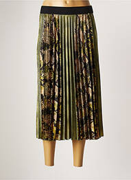 Jupe mi-longue coupe droite vert KOCCA femme