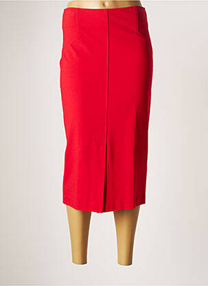 Jupe mi-longue stretch rouge ELEONORA AMADEI femme