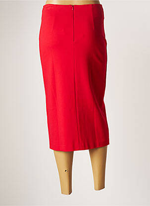 Jupe mi-longue stretch rouge ELEONORA AMADEI femme